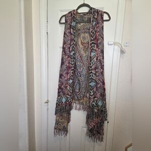 Raj Multicolor Paisley Vest with Fringe